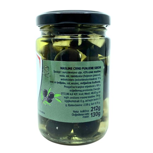 Black olives stuffed with cheese Pepefiš 212 ml