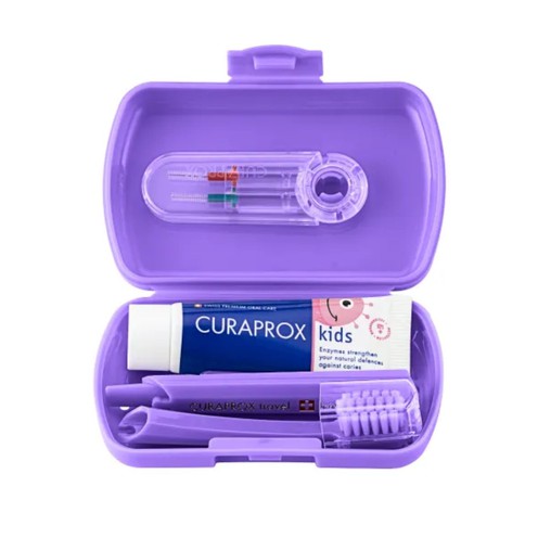 Travel set purple Curaprox Kids
