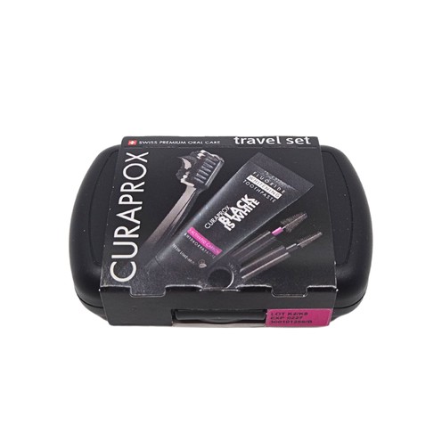 Putni set Black is white Curaprox