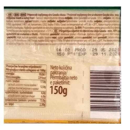Schmelzkäse in Flocken Gouda Sirela 150 g