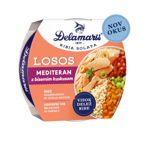 Riblja salata Losos Mediteran Delamaris 170 g