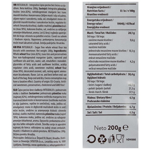 Integralix cookies no sugar 200 g