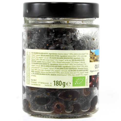 Schwarze Kalamata Oliven (entkernt) La Bio Idea 180 g