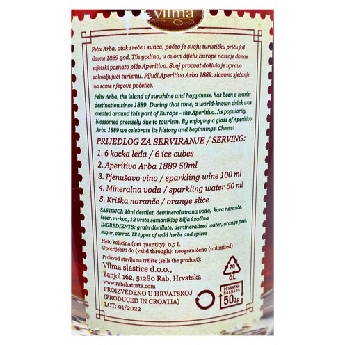 Aperitivo Arba 1889 0,7 l