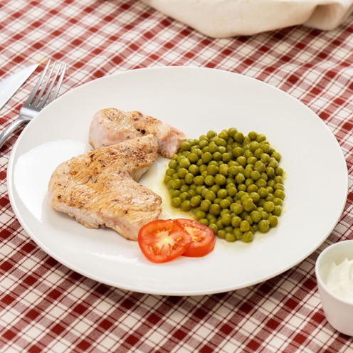 Turkey steak with peas for 1 person (400 g)