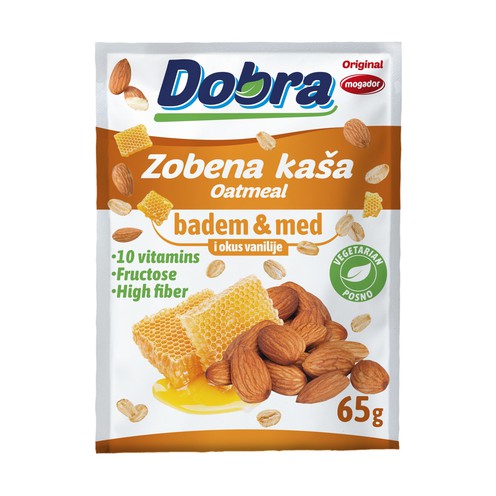 Dobra Haferbrei – Mandeln, Honig und Vanillegeschmack 65 g