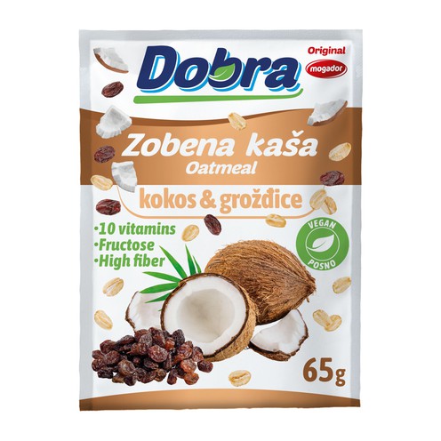 Dobra zobena kaša - kokos i grožđice 65 g