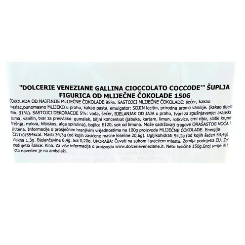 Milchschokoladenfigur Dolcerie Veneziane 150 g