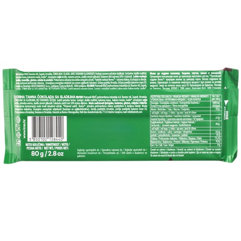 Dorina čokolada tamna bez dodatnog šećera 80 g