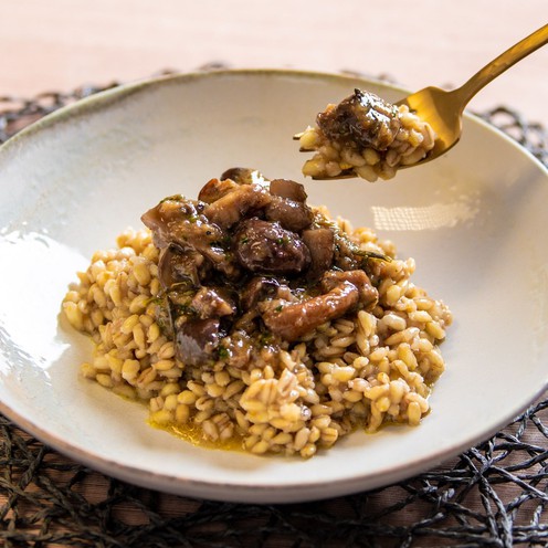 Barley with forest mushrooms sauce for 1 person (300 g)