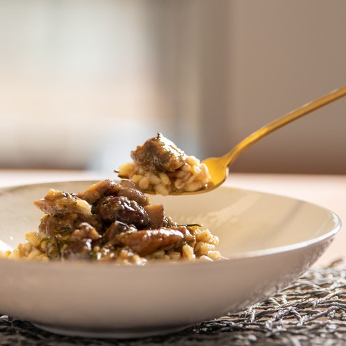Barley with forest mushrooms sauce for 1 person (300 g)