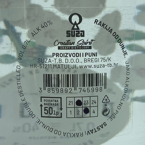 Rakija Dunja 0,7 l