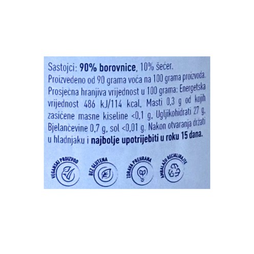 Džem od borovnica ''Volim borovnice'' 330 g