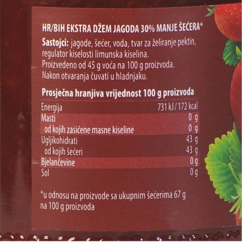 Extra Erdbeermarmelade Podravka 320 g