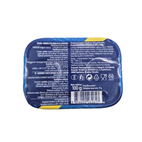 Adriatische Sardinen mit Zitrone 100 g