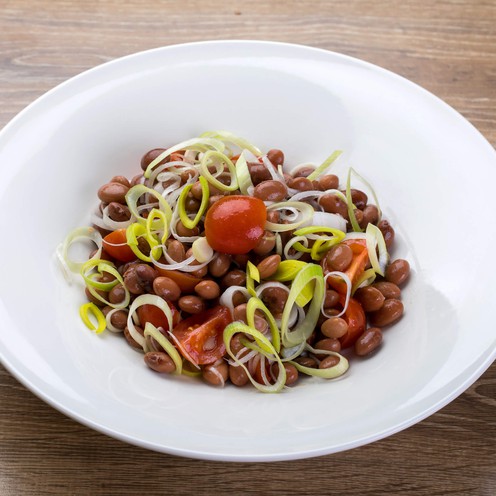 Fažol na salatu s mini pomidorom i porilukom za 1 osobu (250 g)
