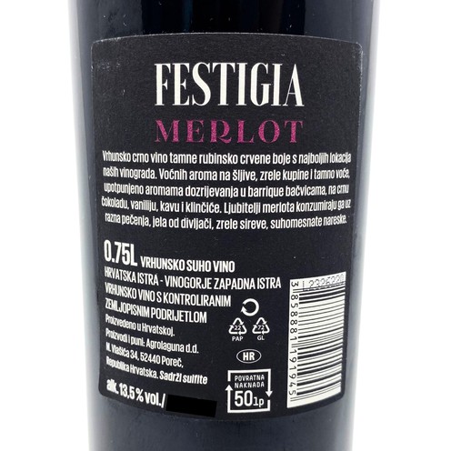 Merlot Festigia 2021 Agrolaguna 0,75 l
