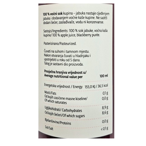 100% Brombeer-Apfel-Saft Fruitlab 0,75 l