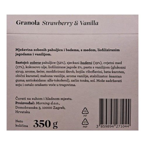 Granola strawberry&vanilla Morning lab 350 g