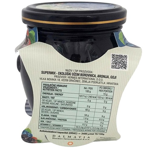 Dida Boža EKO Blaubeer-Aronia-Goji Marmelade (Supermix) 240 g