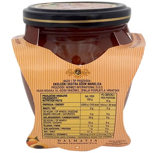 Dida Boža EKO- Aprikosenmarmelade 240 g
