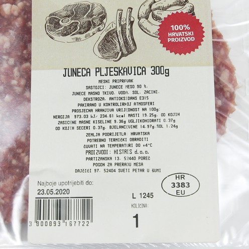 Pljeskavica juneća Histris 300 g 