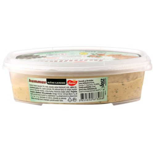 Kichererbsen und Sesam Hummus Aufstrich mit Kürbiskernen 250 g