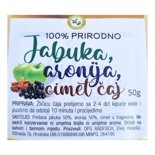 Čaj od jabuke, aronije i cimeta 50 g