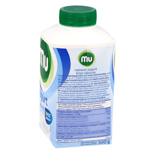 Lactose-free liquid yogurt Mu 0.5 l