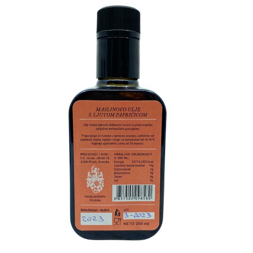 Extra virgin olive oil with chilli pepper 0,25 l