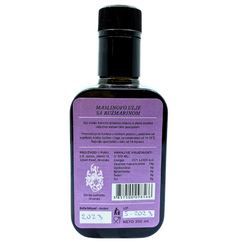 Extra natives Olivenöl mit Rosmarin 0,25 l