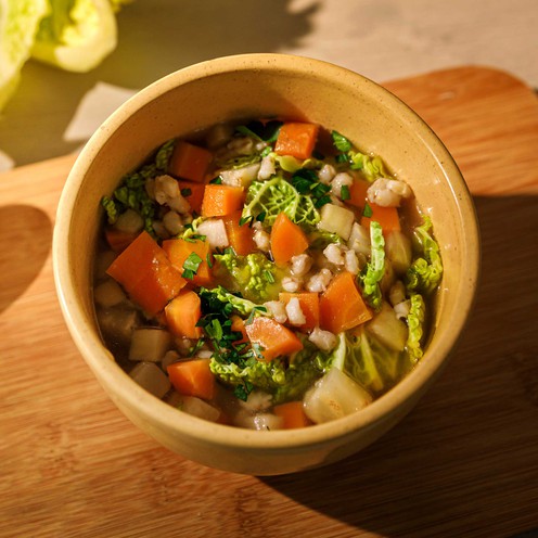 Kale with barley and chickpeas for 2 persons (900 g)