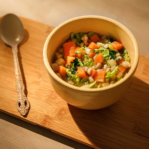 Kale with barley and chickpeas for 2 persons (900 g)
