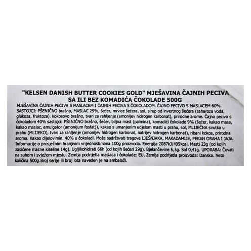 Danish Kelsen cookies with butter or chocolate 500 g