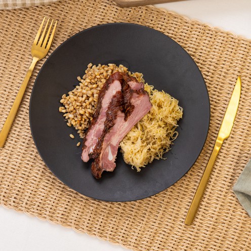 Sauerkraut mit Gerste und trockenen Rippchen für 2 Personen (800 g)