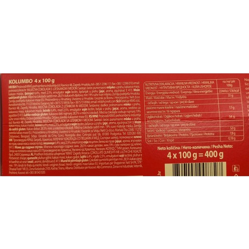 Kolumbo čokolada 400 g