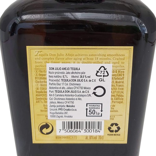 Tequila Don Julio Añejo (38% Vol.) 0,7 l