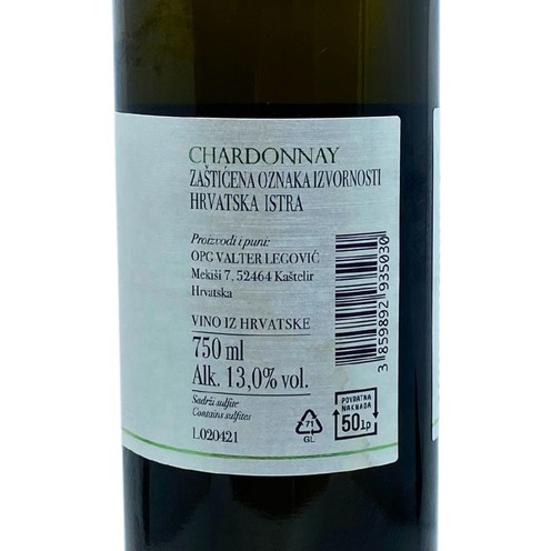 Chardonnay 2021 Legovina 0,75 l