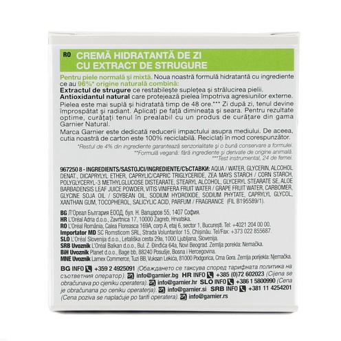 Garnier Skin Naturals Botanical krema s grožđanom vodicom za normalnu do mješovitu kožu 50 ml