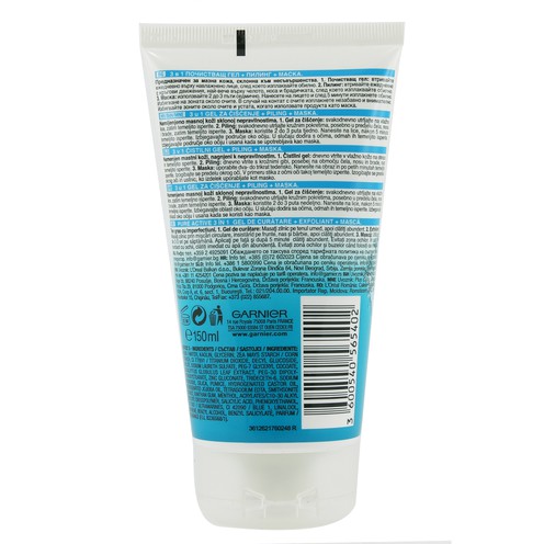 Garnier Skin Naturals Pure Active 3in1 Reinigungsgel + Peeling + Maske 150 ml