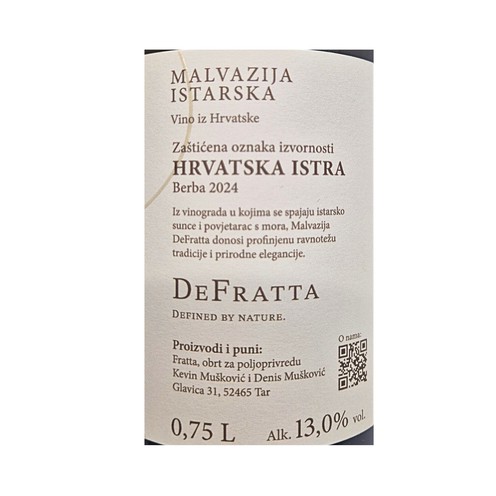 Istrische Malvazija 2024 DeFratta 0,75 l