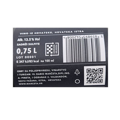 Malvazija Marčeta 0,75 l