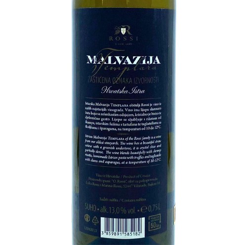 Malvazija Templara 2021 Rossi 0,75 l
