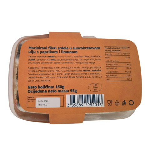 Marinierte Sardellenfilets mit Paprika und Zitrone Brok 150 g
