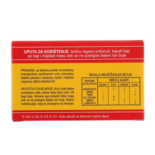 Prehrambene boje Aromar 10 ml (4 kom)
