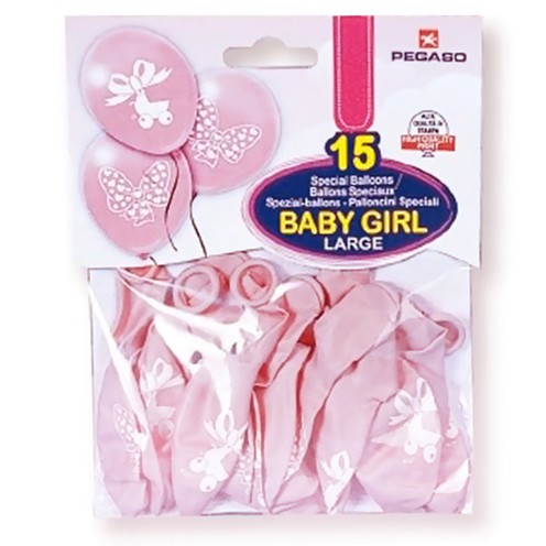 Ballons Baby Rosa 15 Stück