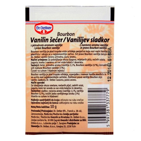 Bourbon vanilla sugar Dr. Oetker 10 g