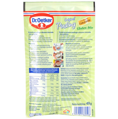 Glutenfreier Schokoladenpuddingpulver Dr. Oetker 38 g