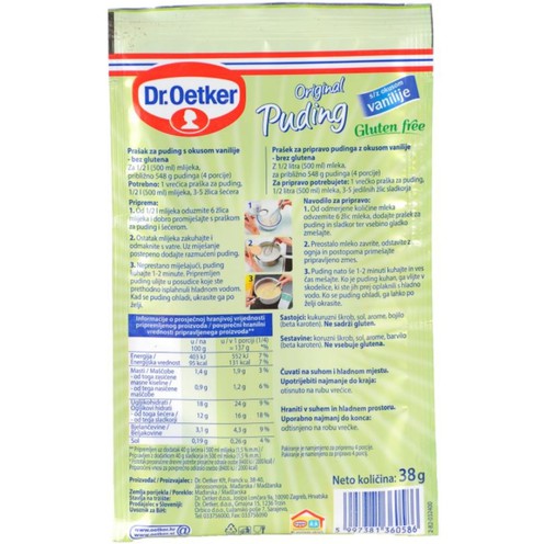 Glutenfreier Vanillepuddingpulver Dr. Oetker 38 g