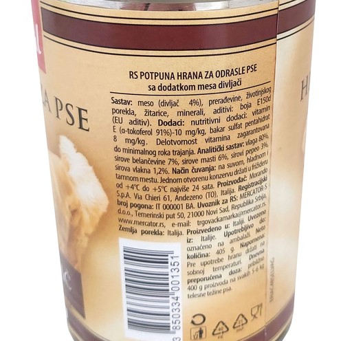 Rial hrana za pse divljač 405 g